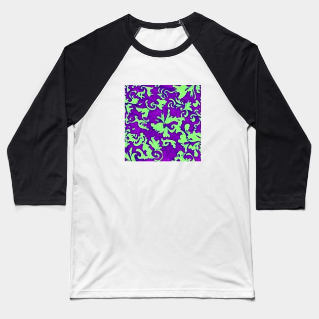 Green and Purple Pattern Baseball T-Shirt by ArtistsQuest